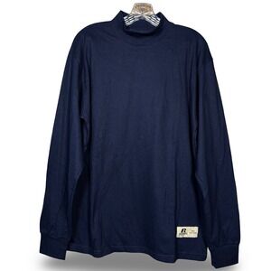 Vintage Russel Athletic Pro Cotton Mens Medium M Navy Blue Long Sleeve Shirt 90s